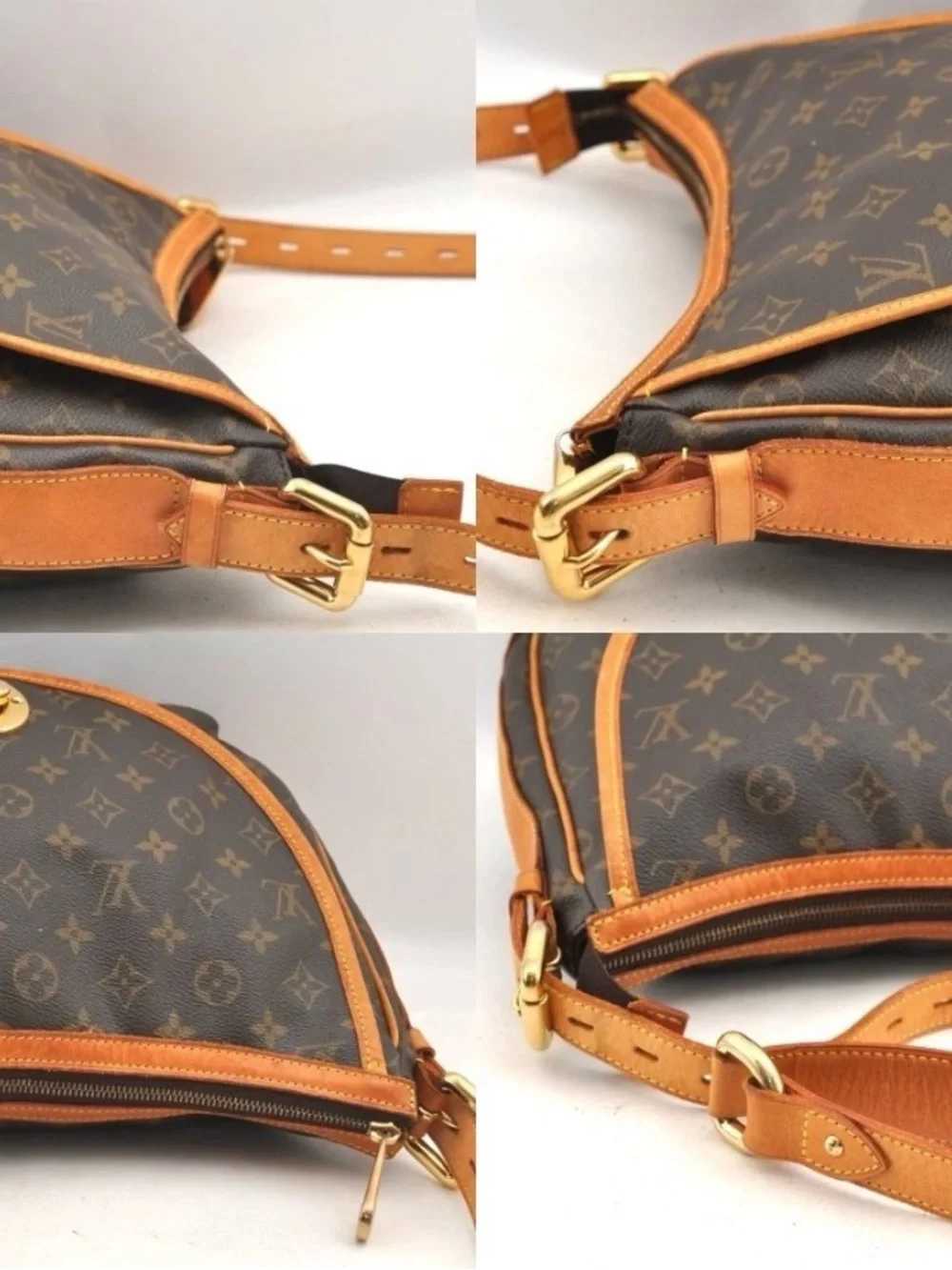 Discontinued Louis Vuitton Brown Monogram Crescent Tulum GM Shoulder Bag